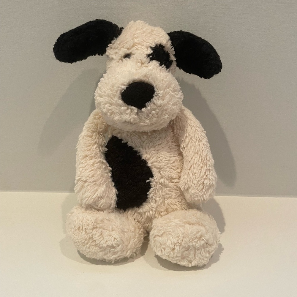 Jellycat Plush Dog Toy - Black and White